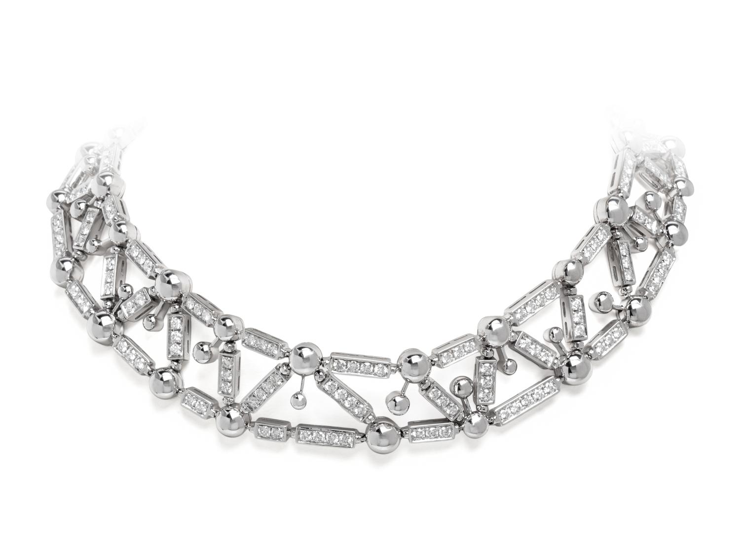BULGARI, WHITE GOLD AND DIAMOND 'FIREWORKS' CHOKER NECKLACE