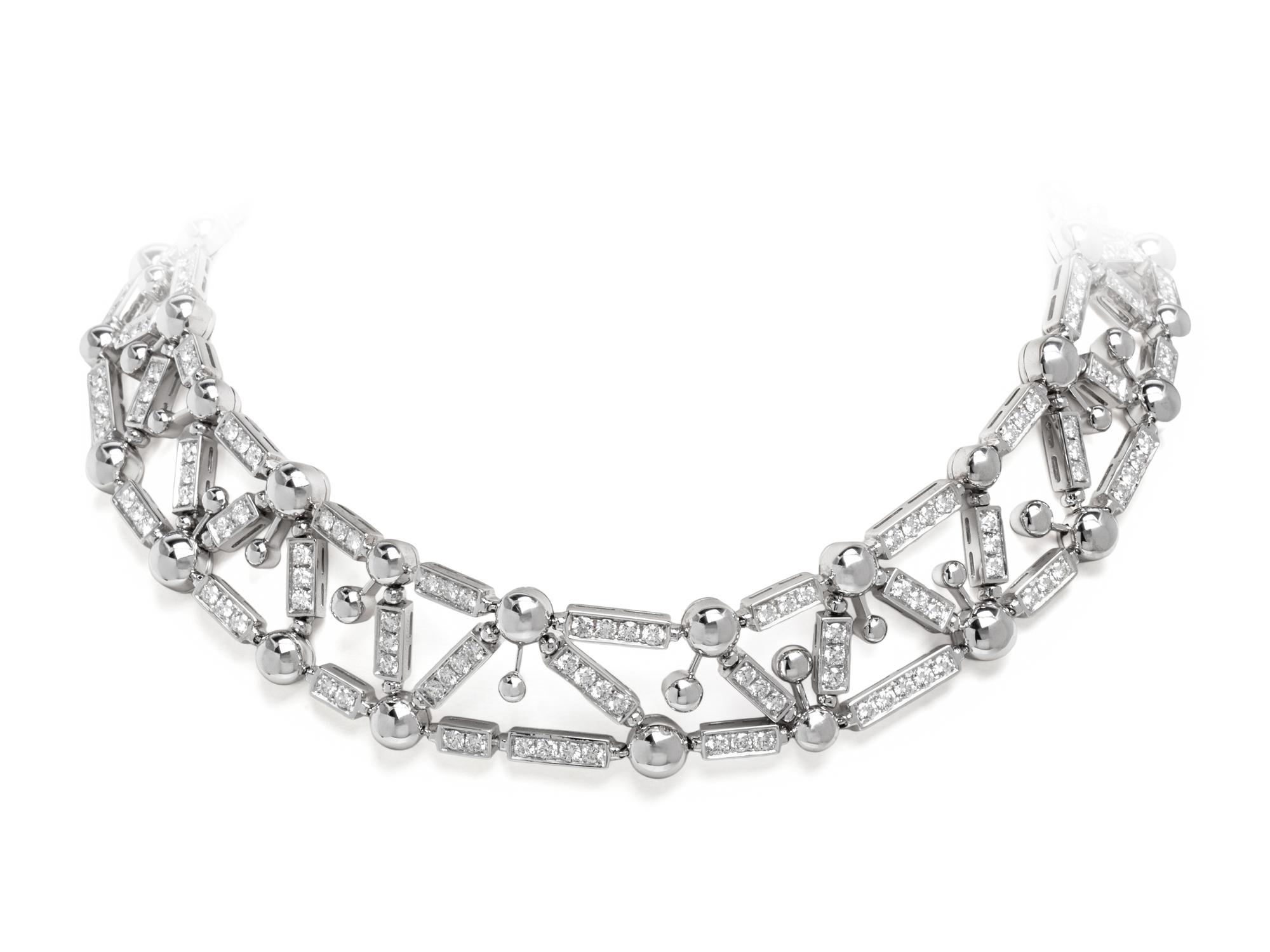BULGARI, WHITE GOLD AND DIAMOND 'FIREWORKS' CHOKER NECKLACE