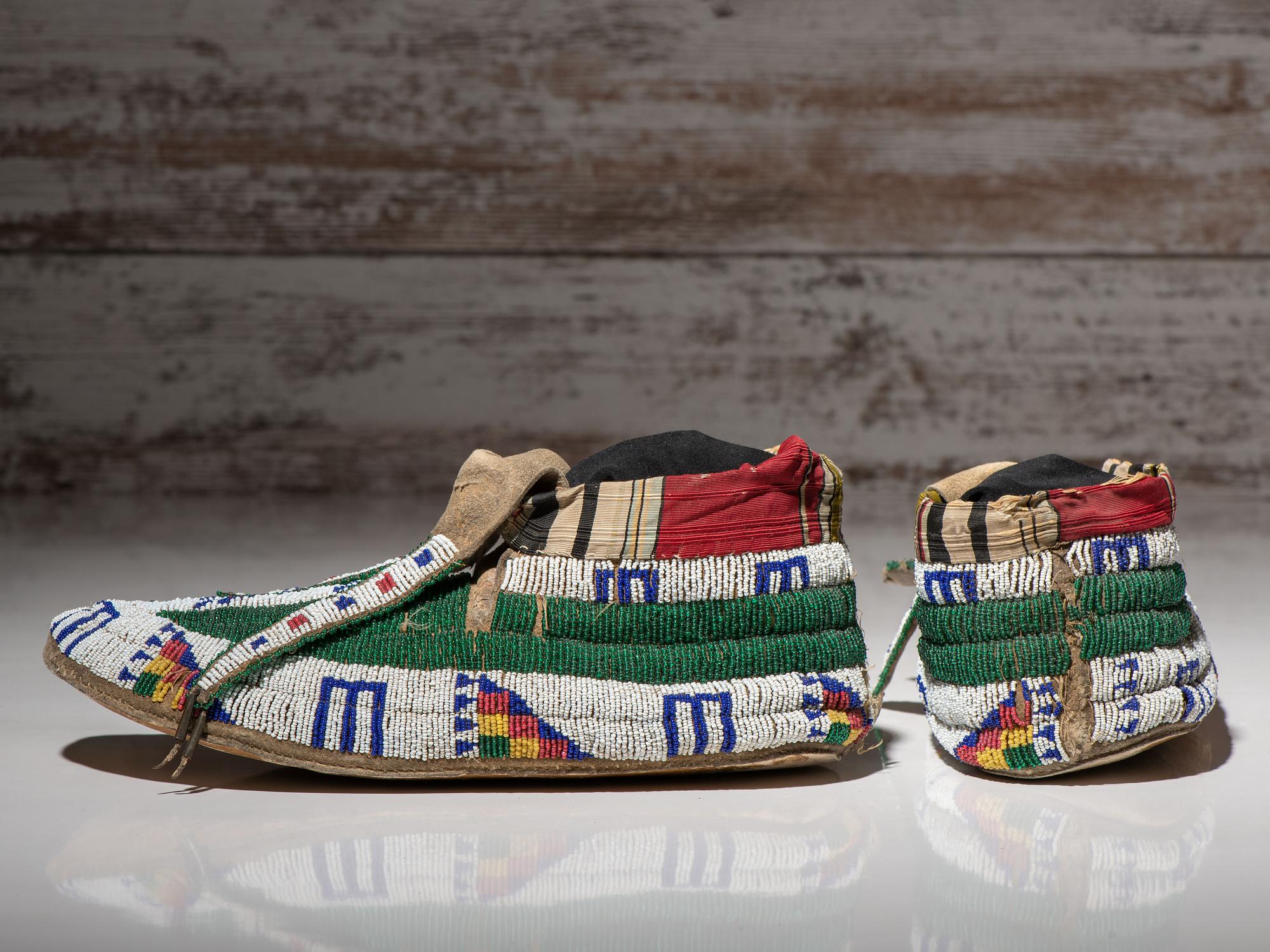 Sioux Beaded Hide Moccasins