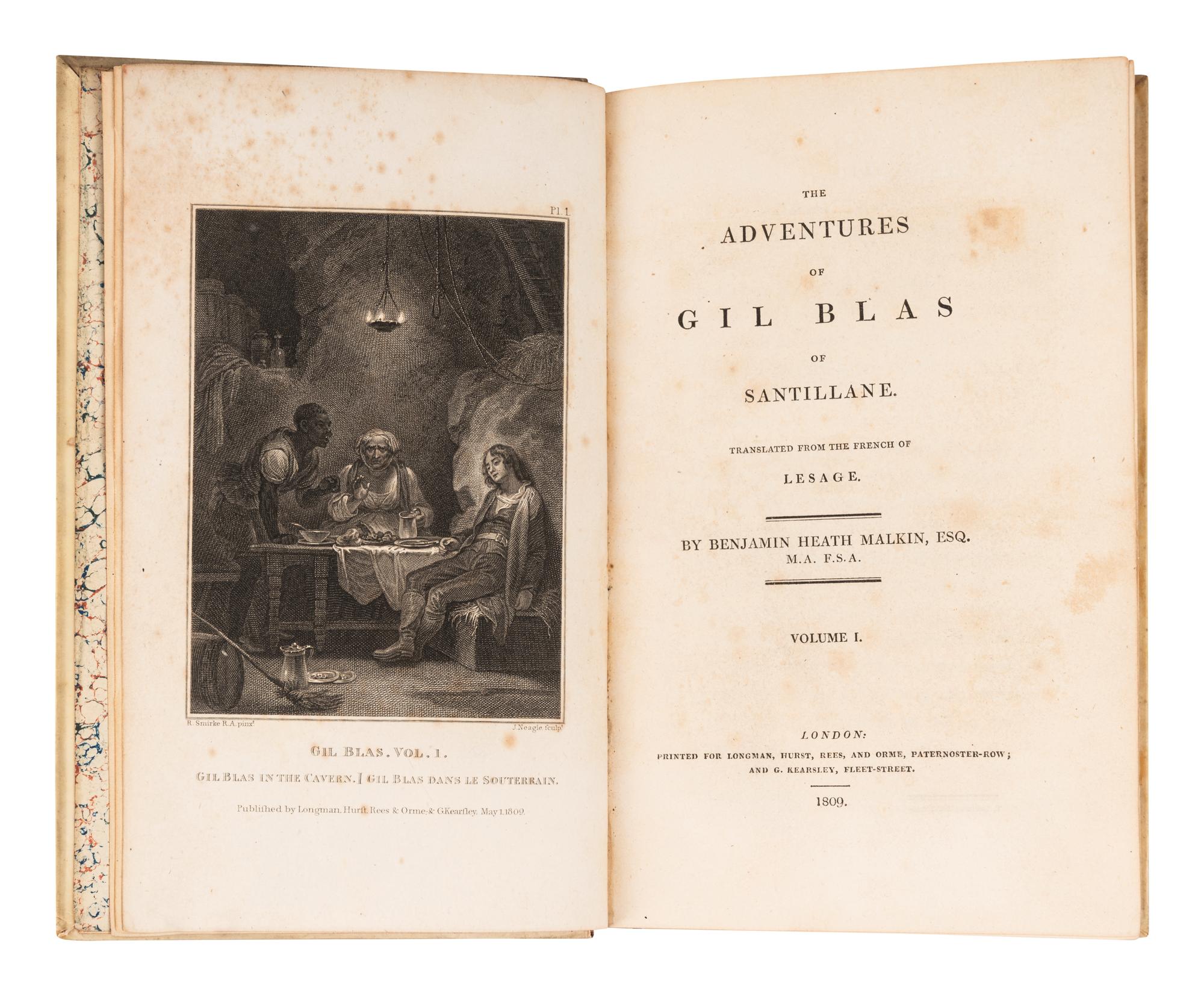 LE SAGE, Alain Rene (1668-1747). The Adventures of Gil Blas. London: Printed for Longman, Hurst, Rees, and Orme, 1809.