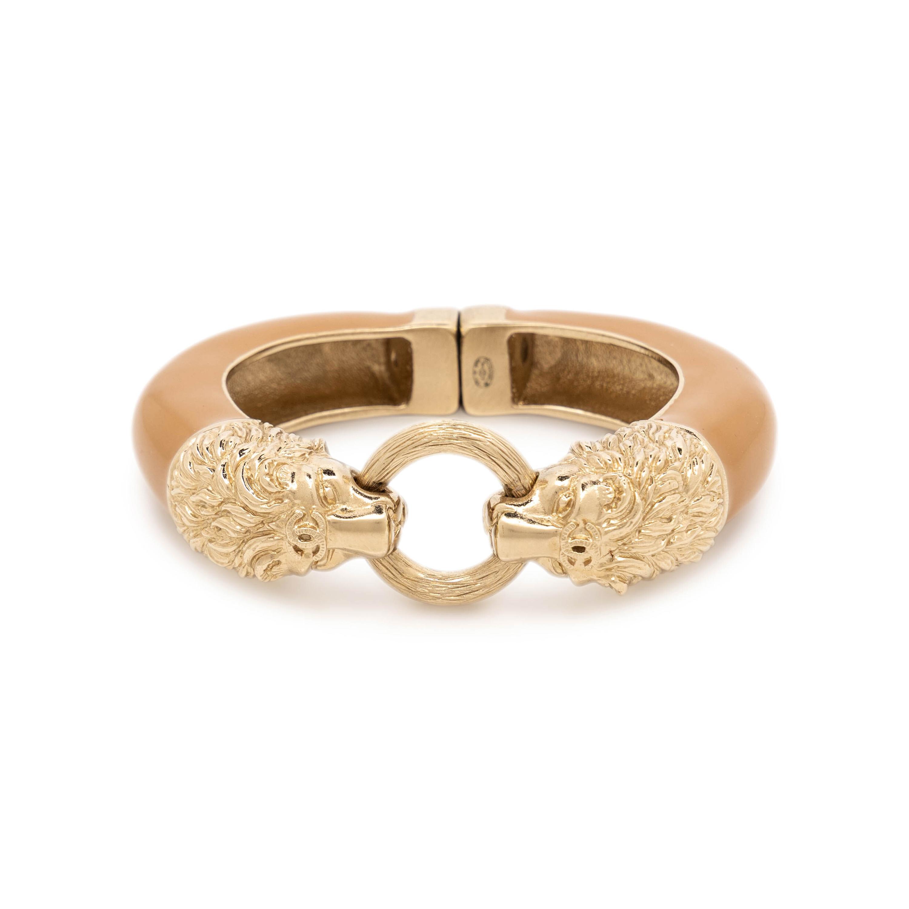 Chanel, Double Lion's Head Cuff Bracelet