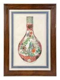 A Group of Eight Framed Chinese Works on Paper Depicting Export Porcelains — EARLY 20TH CENTURY