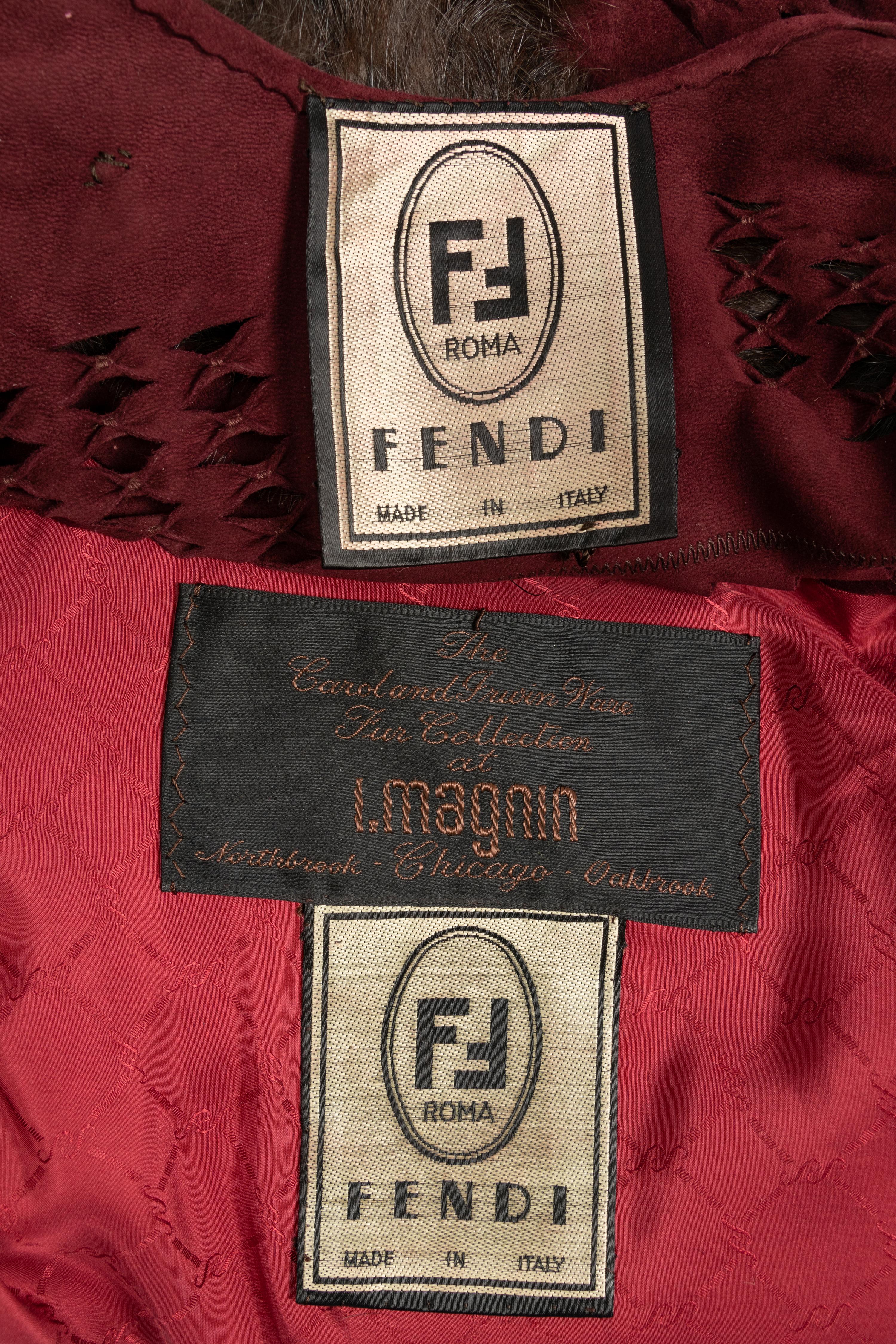 Karl Lagerfeld for Fendi Suede and Fur Coat, 1970-80s