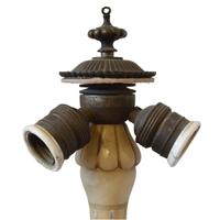 An Alabaster Table Lamp 10" W x 10" D x 21" H — United States, Early 20th Century