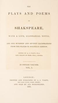 SHAKESPEARE, WILLIAM. The Plays and Poems. London, 1832-1834. 15 vols.