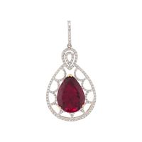 RUBELLITE AND DIAMOND PENDANT