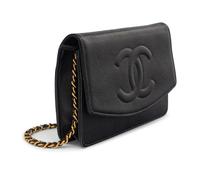 Chanel Timeless Wallet On Chain in Black Caviar Leather