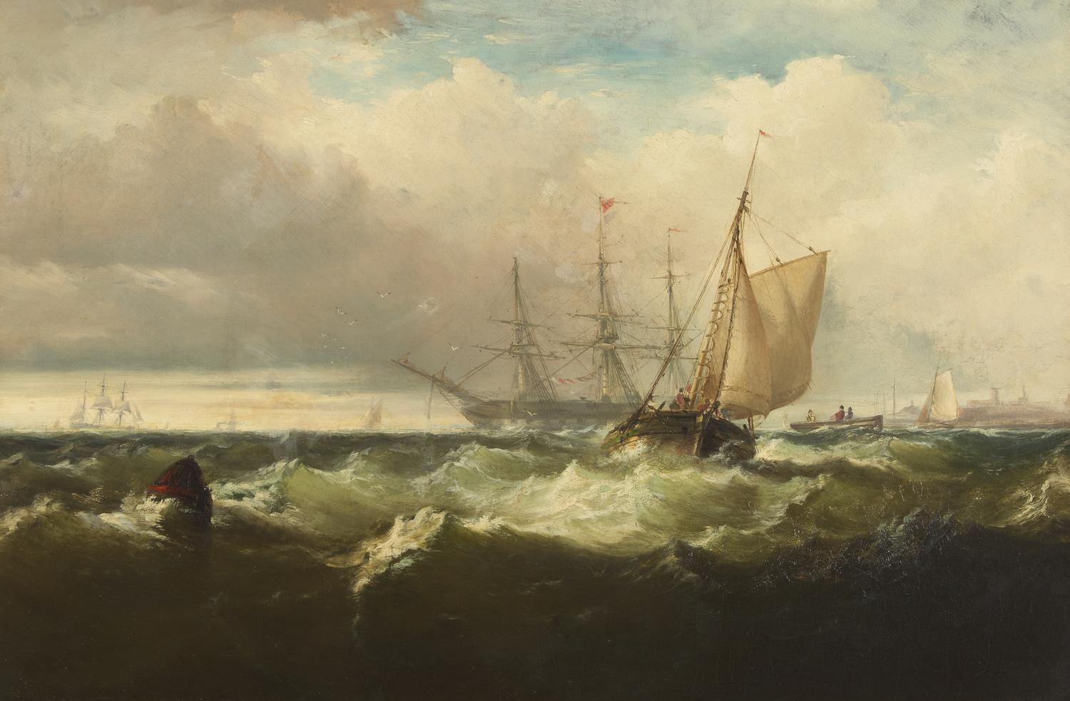 Edward Moran (1829-1901), Storm off New Castle, Delaware