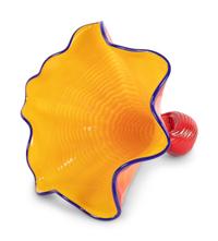 A Red and Yellow Persian Art Glass Vase in the Manner of Chihuly