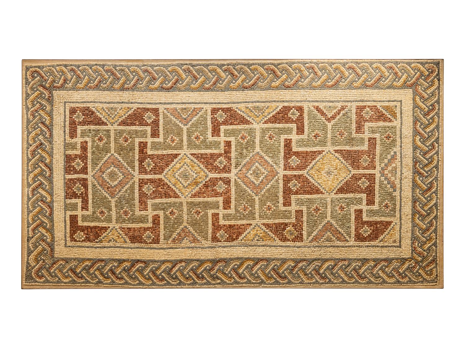 A Roman Stone Geometric Carpet Mosaic