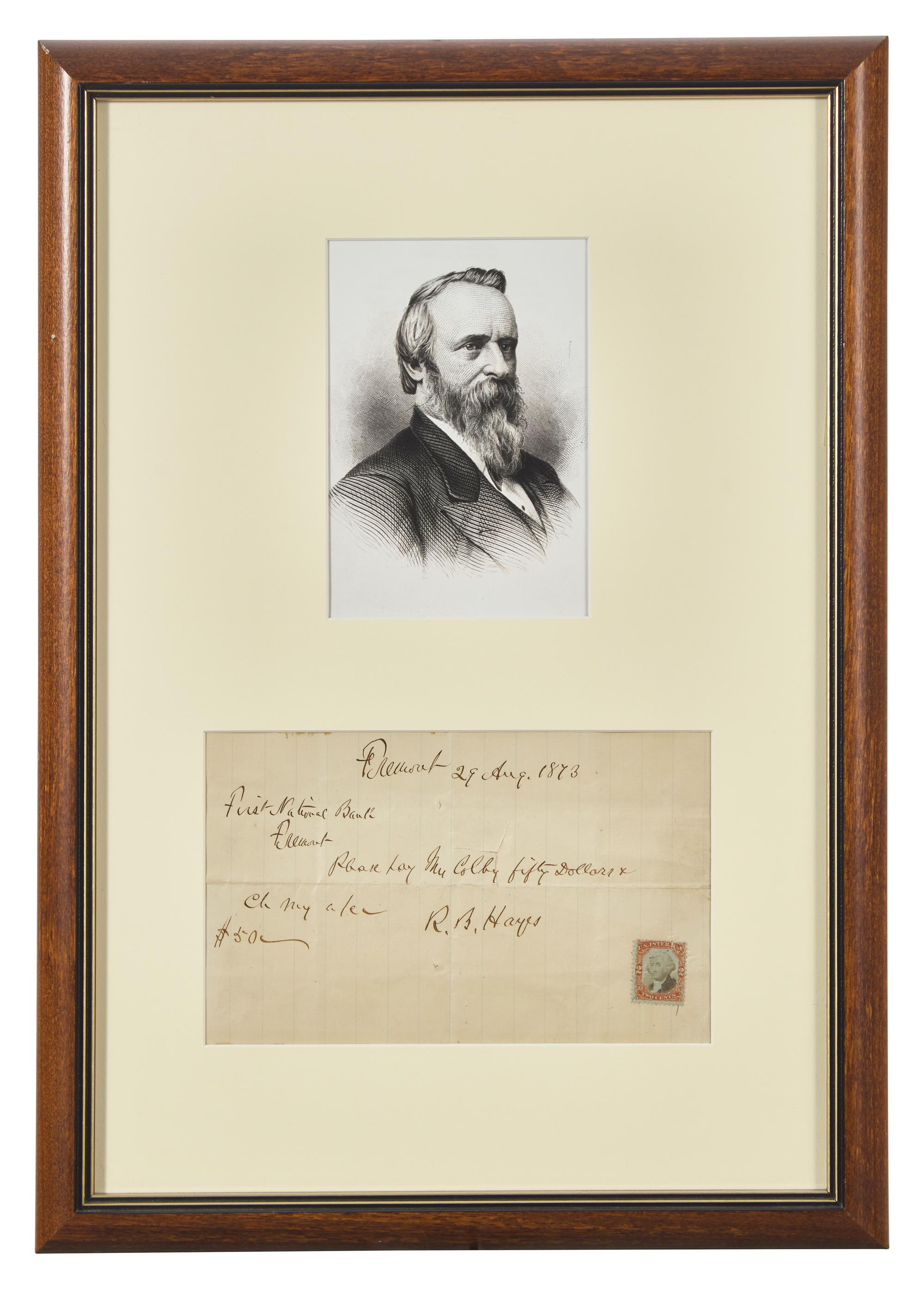 [Presidential] Hayes, Rutherford B. Autograph Letter, signed