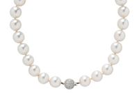 CULTURED PEARL AND DIAMOND NECKLACE