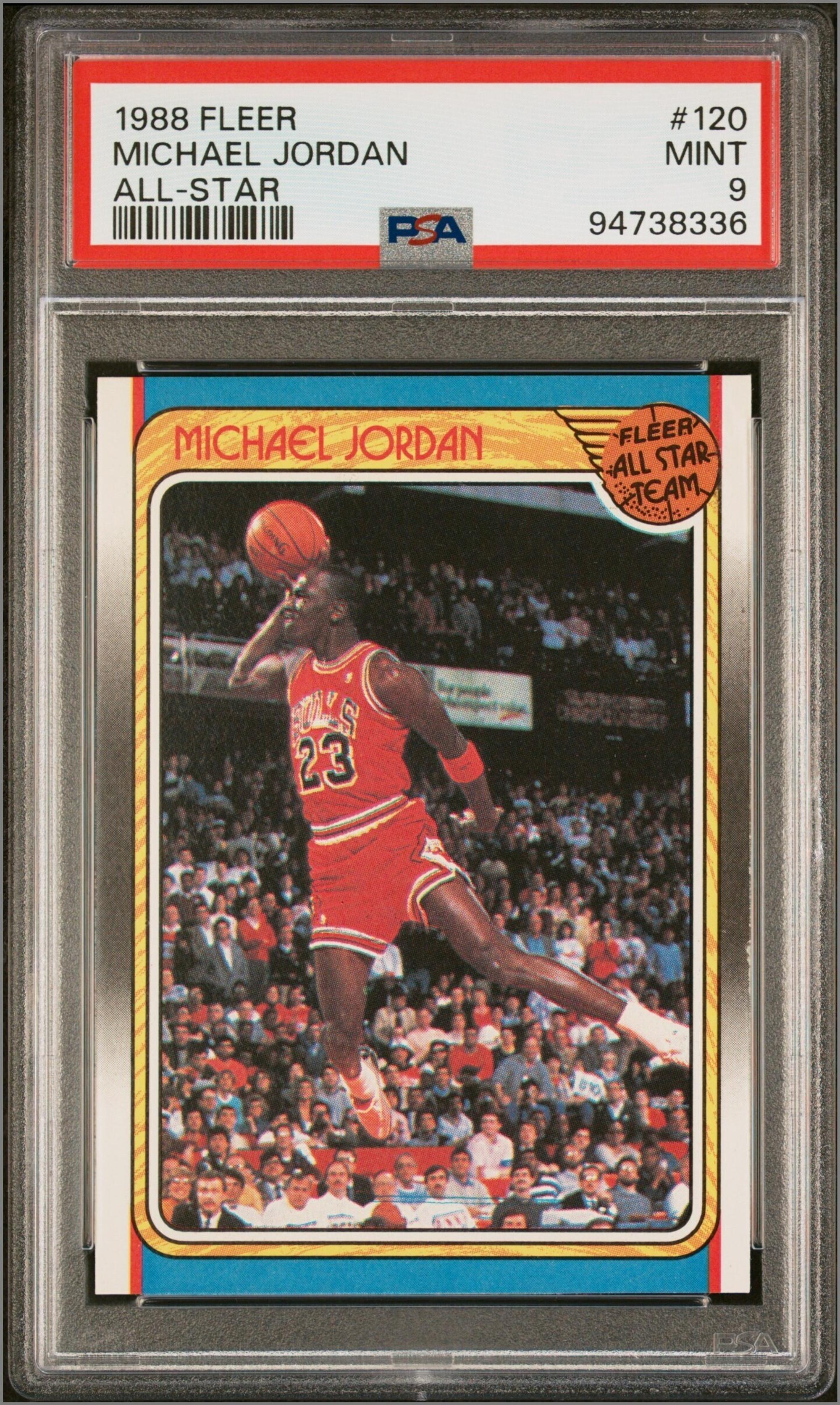 A 1988 Fleer Michael Jordan All-Star Basketball Card No. 120 (PSA 9 MINT)
