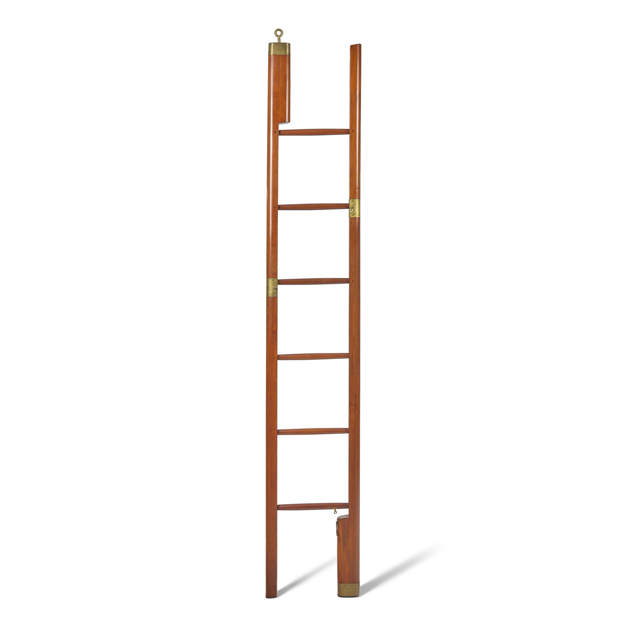 A George III Mahogany and Brass-Bound Library Ladder