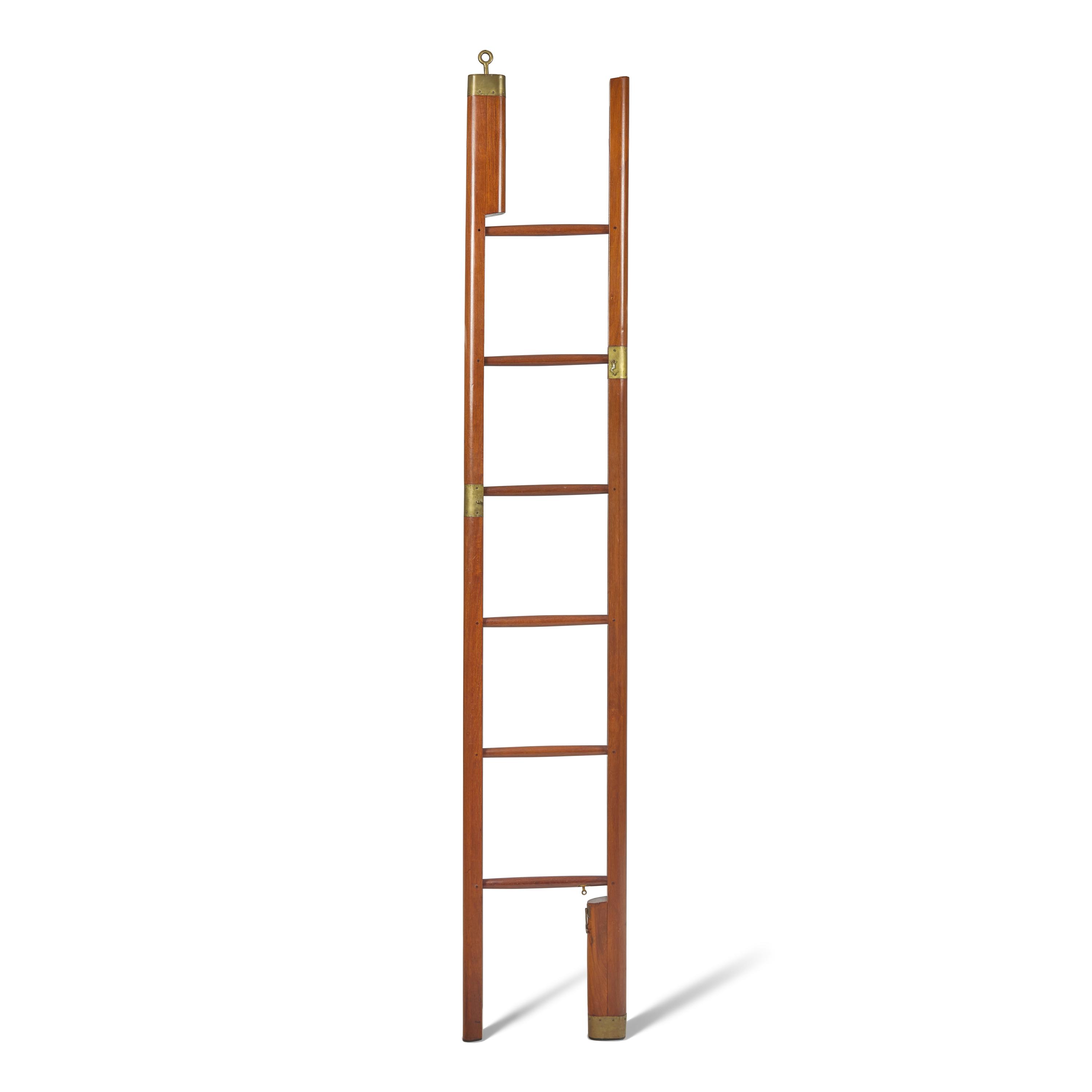 A George III Mahogany and Brass-Bound Library Ladder