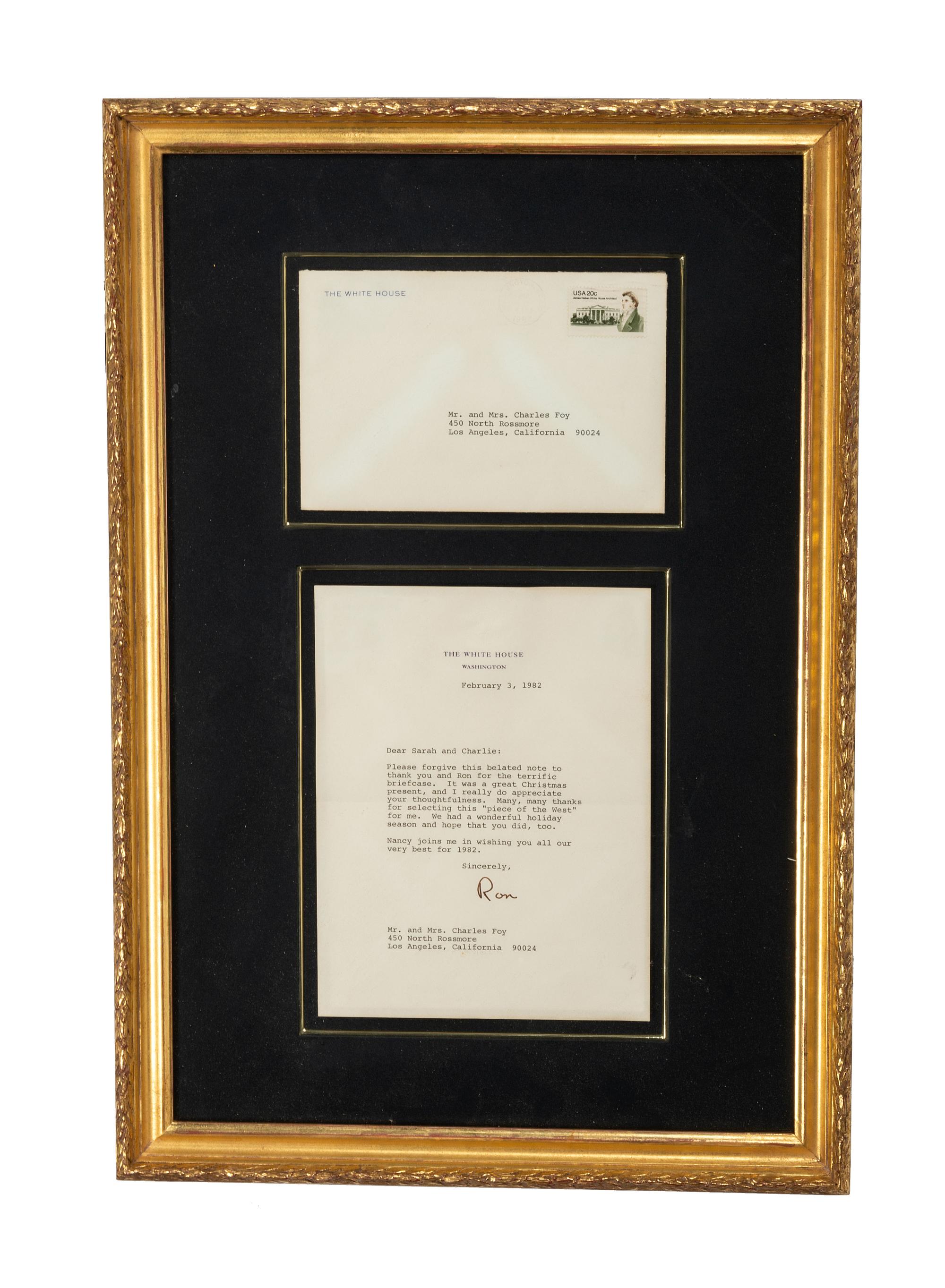 [AUTOGRAPHS] - [PRESIDENTS]. REAGAN, Ronald. Typed letter signed.