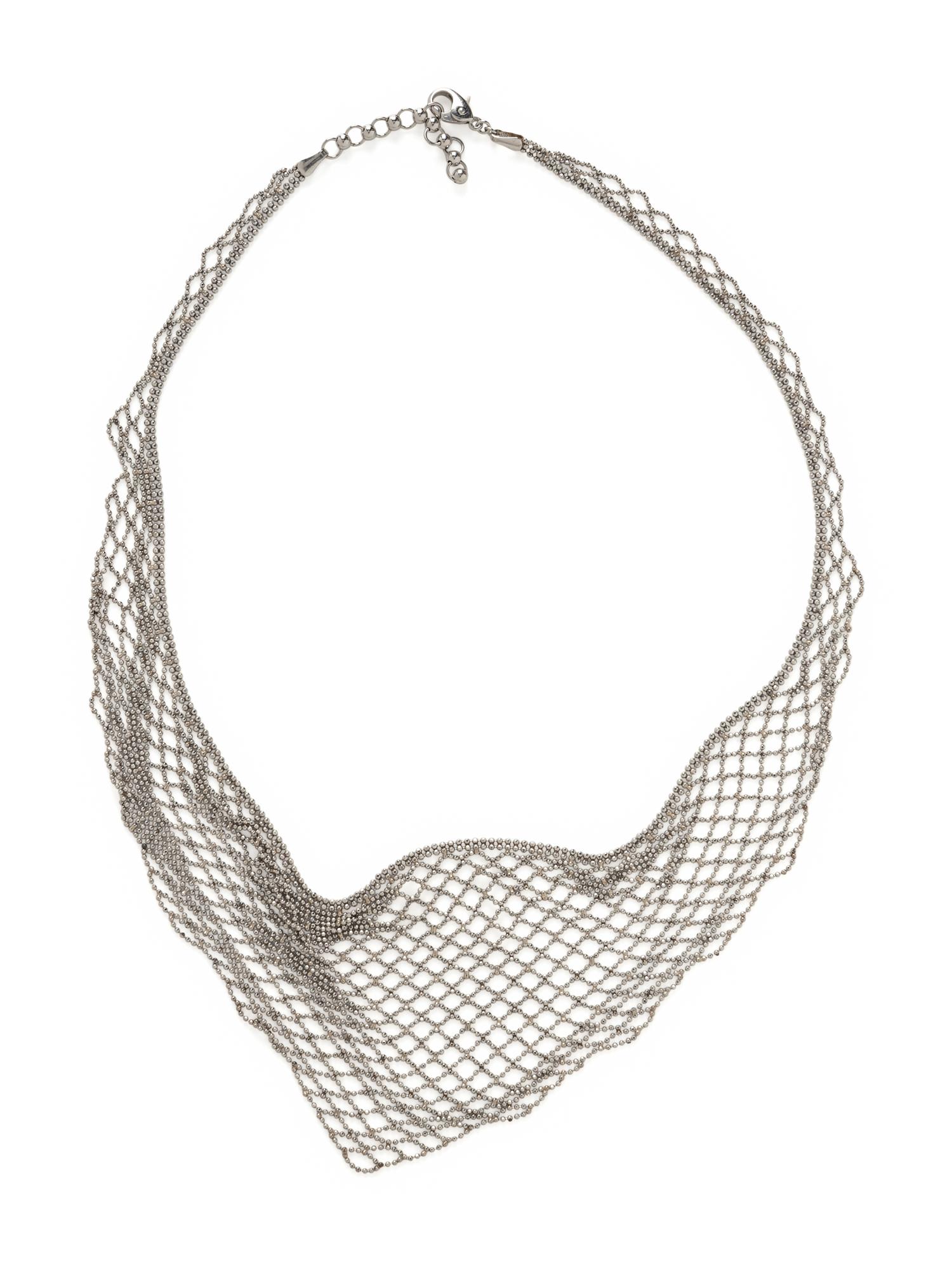 PLATINUM MESH BIB NECKLACE