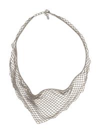 PLATINUM MESH BIB NECKLACE