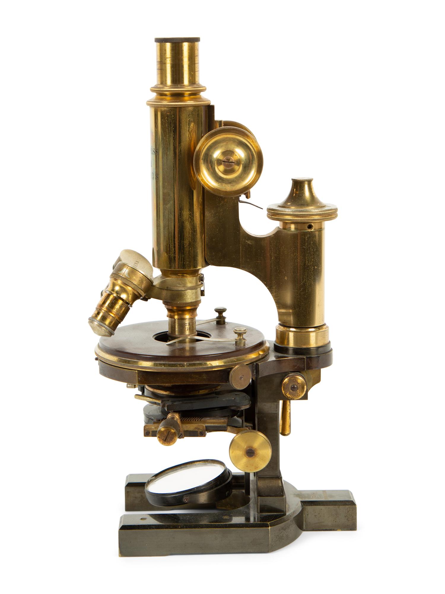 A Vintage Brass Microscope