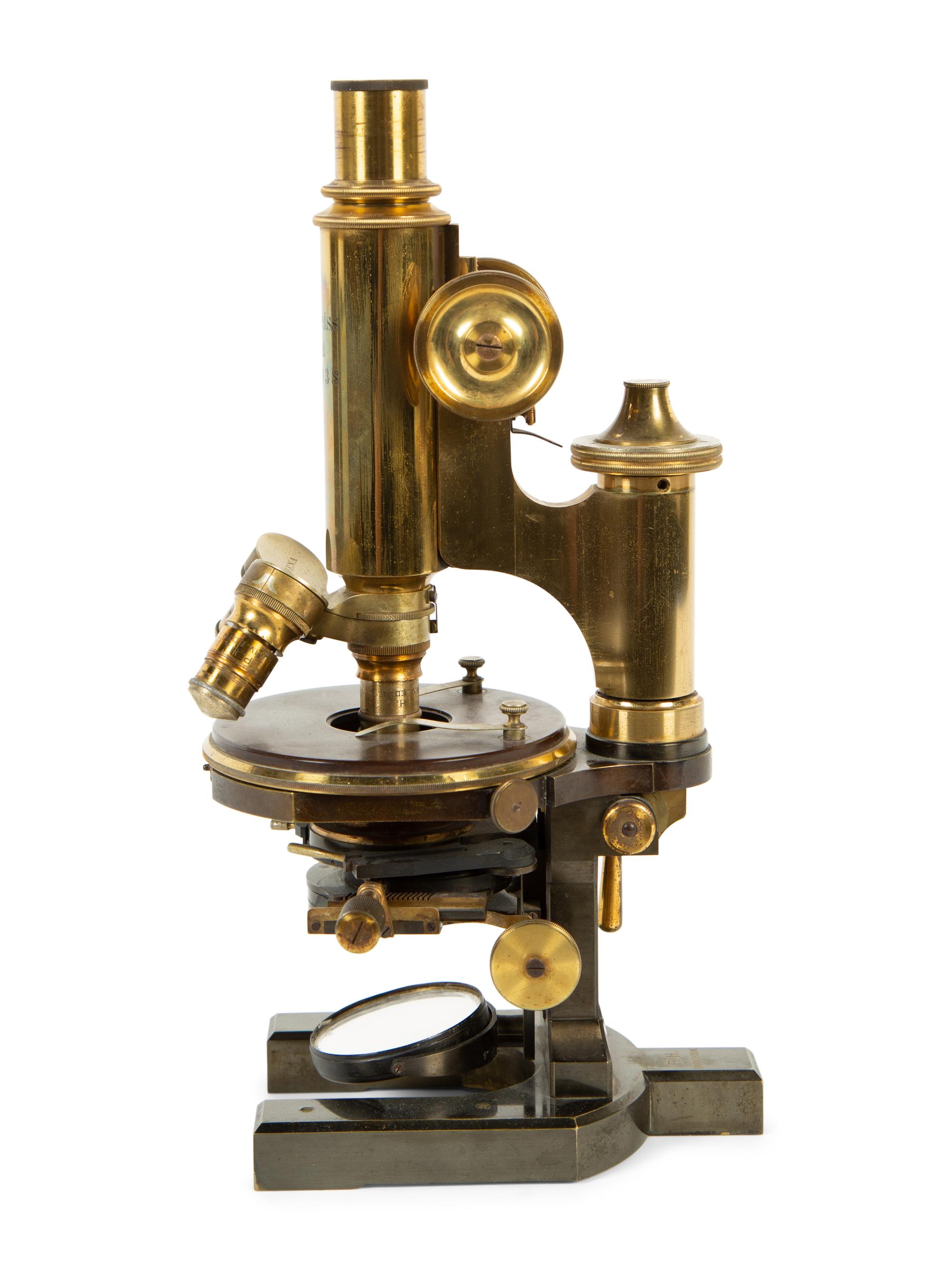 A Vintage Brass Microscope