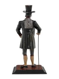 A German Painted Metal "Peddler" Clock