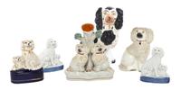 A Collection of Staffordshire Dogs, Height of first 6 1/4 inches.