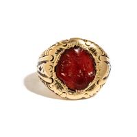 A Roman Carnelian Ring Stone with a Gryllos — Set in a gold ring