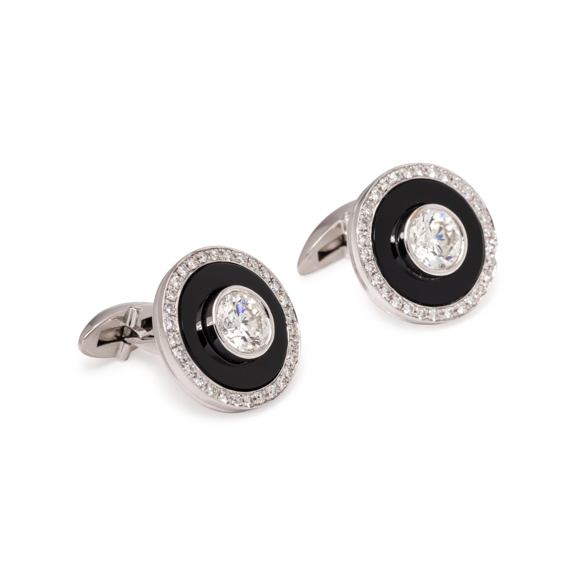 DIAMOND AND ONYX CUFFLINKS