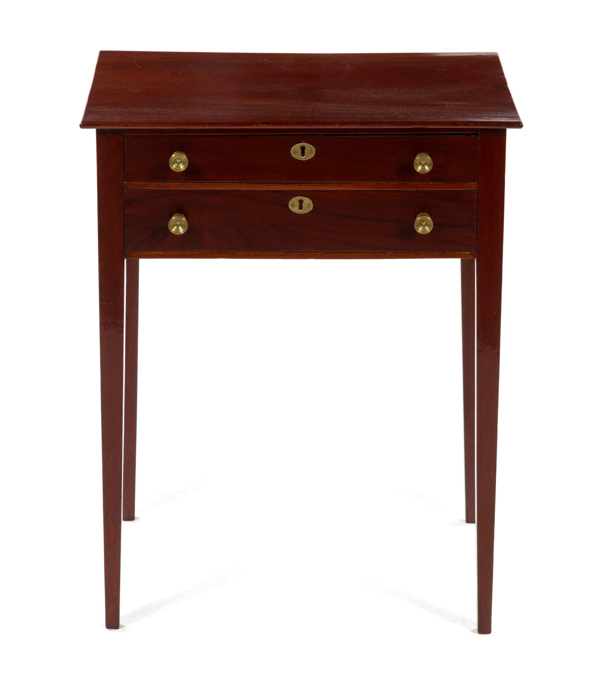 An American Mahogany Side Table Height 27 1/4 x width 21 3/4 x depth 16 inches.