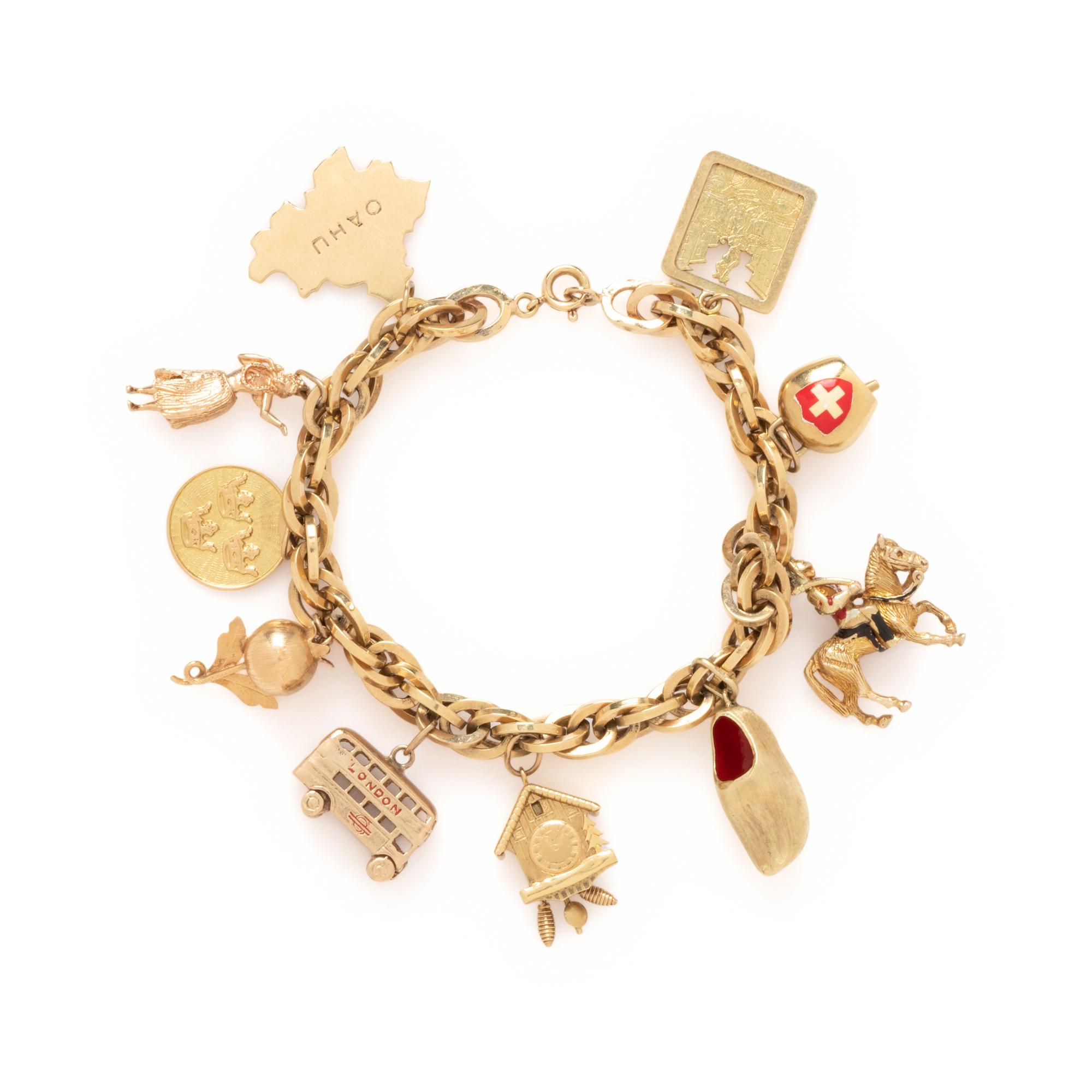 YELLOW GOLD CHARM BRACELET