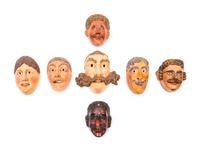 A Group of Continental Carved Wood Opera Masks