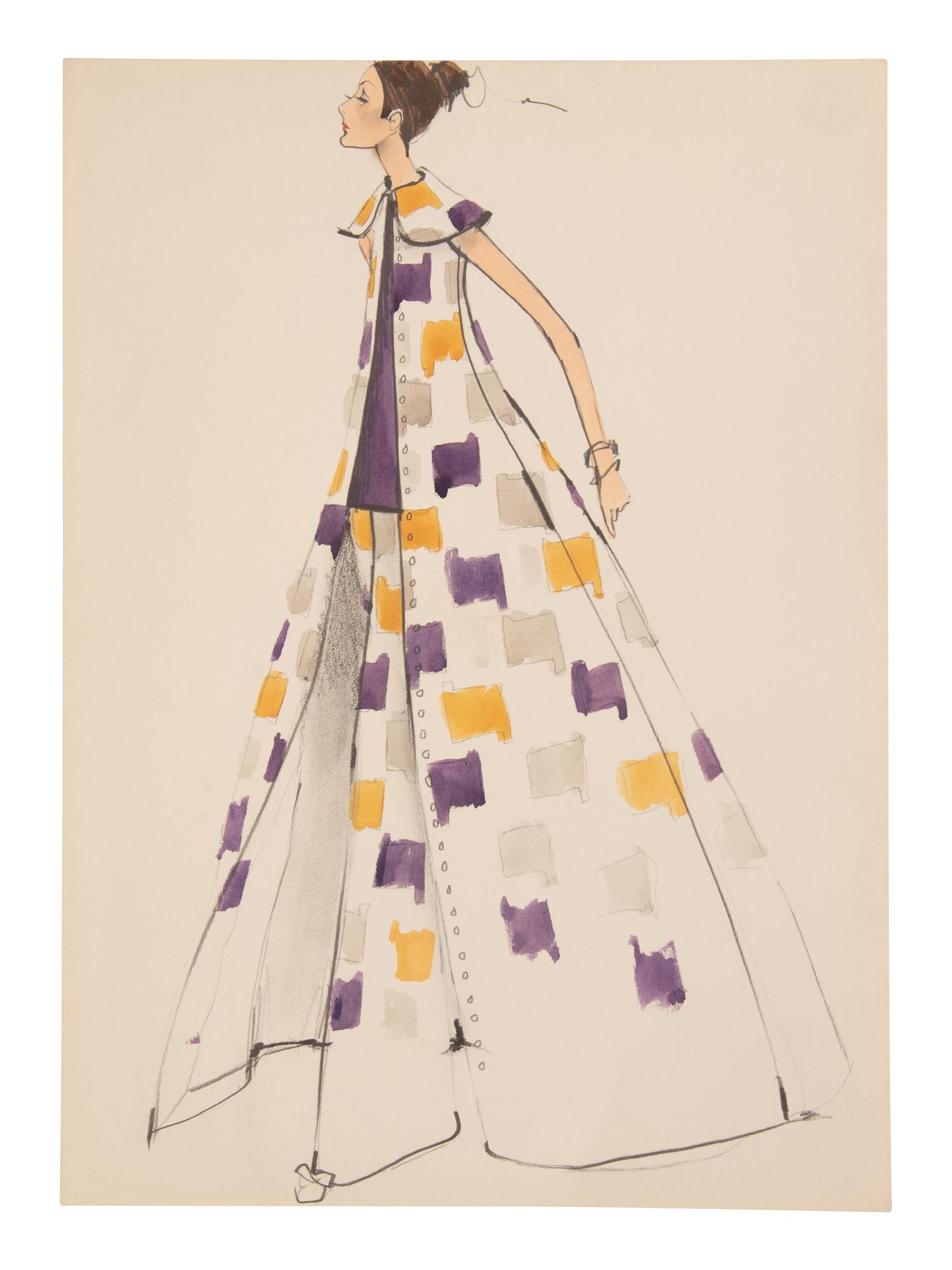 11 Michaele Vollbracht for Geoffrey Beene Fashion Illustrations, Late 1960s