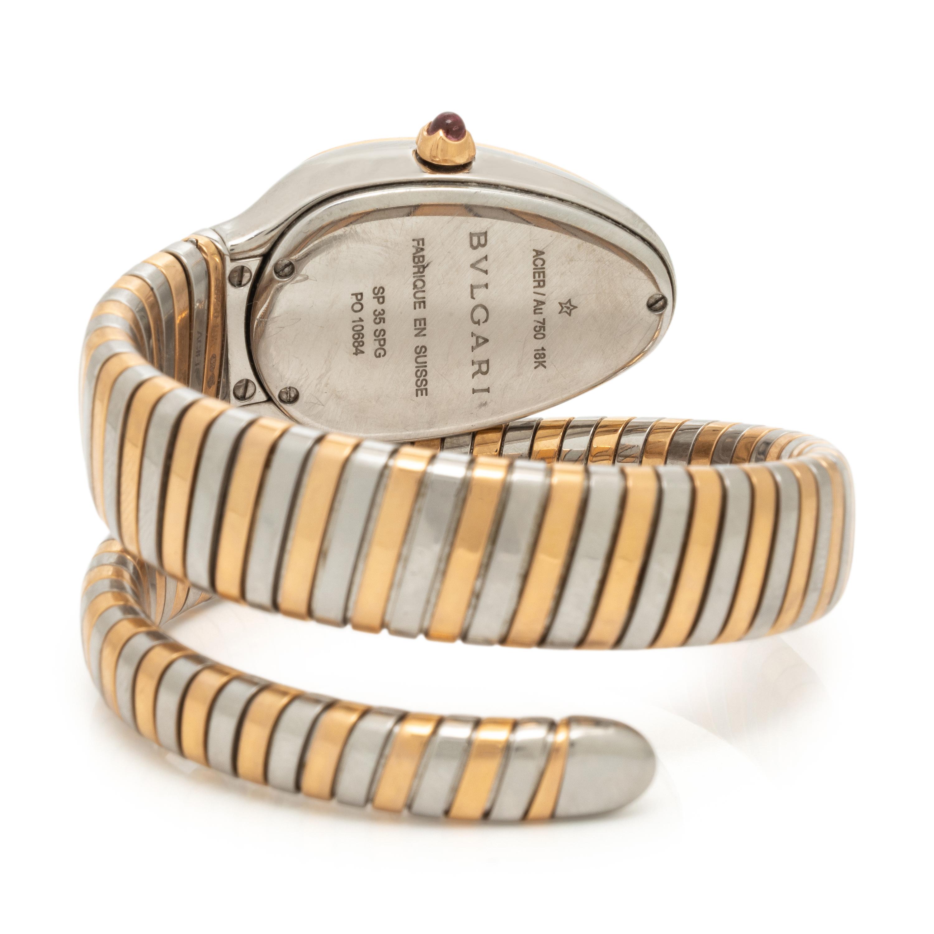 Bulgari, Ref. SP35SPG, Steel and 18K Rose Gold 'Serpenti Tubogas' Watch