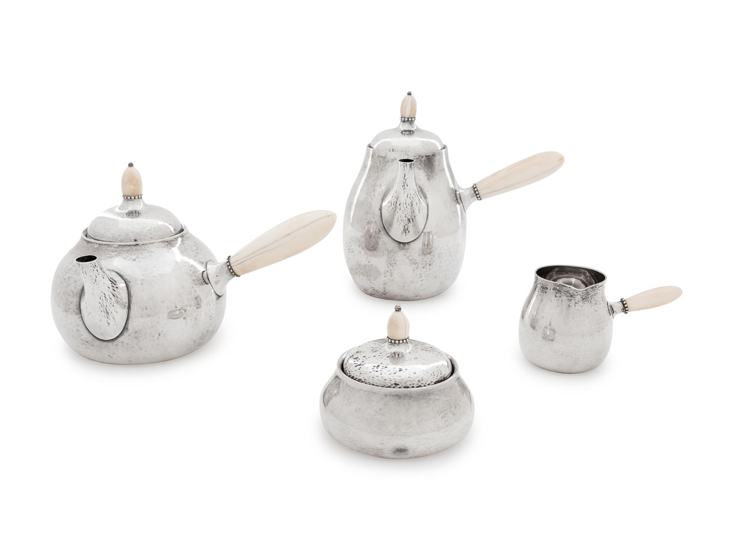 A Georg Jensen Silver Four-Piece Tea and Coffee Service