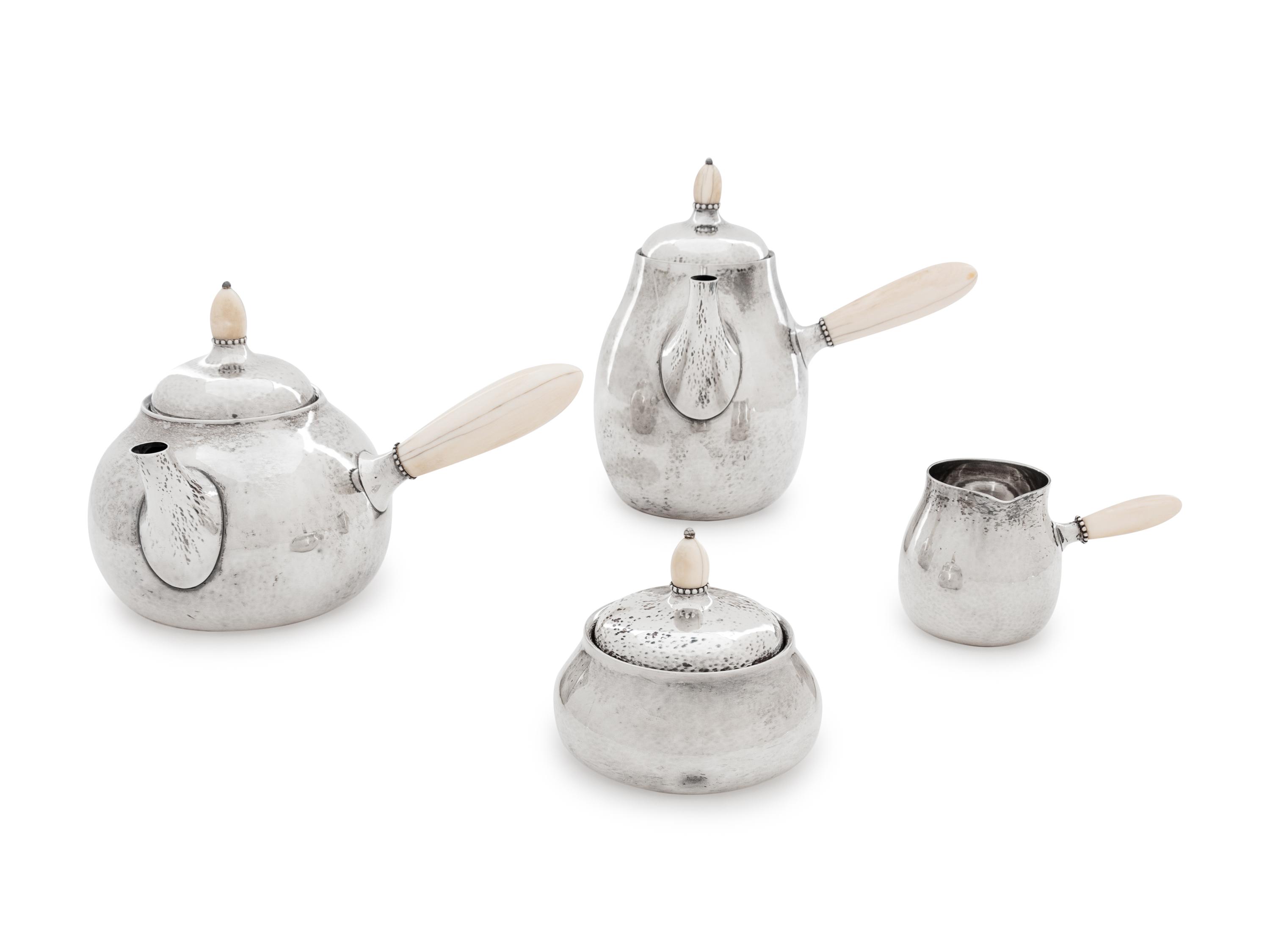 A Georg Jensen Silver Four-Piece Tea and Coffee Service