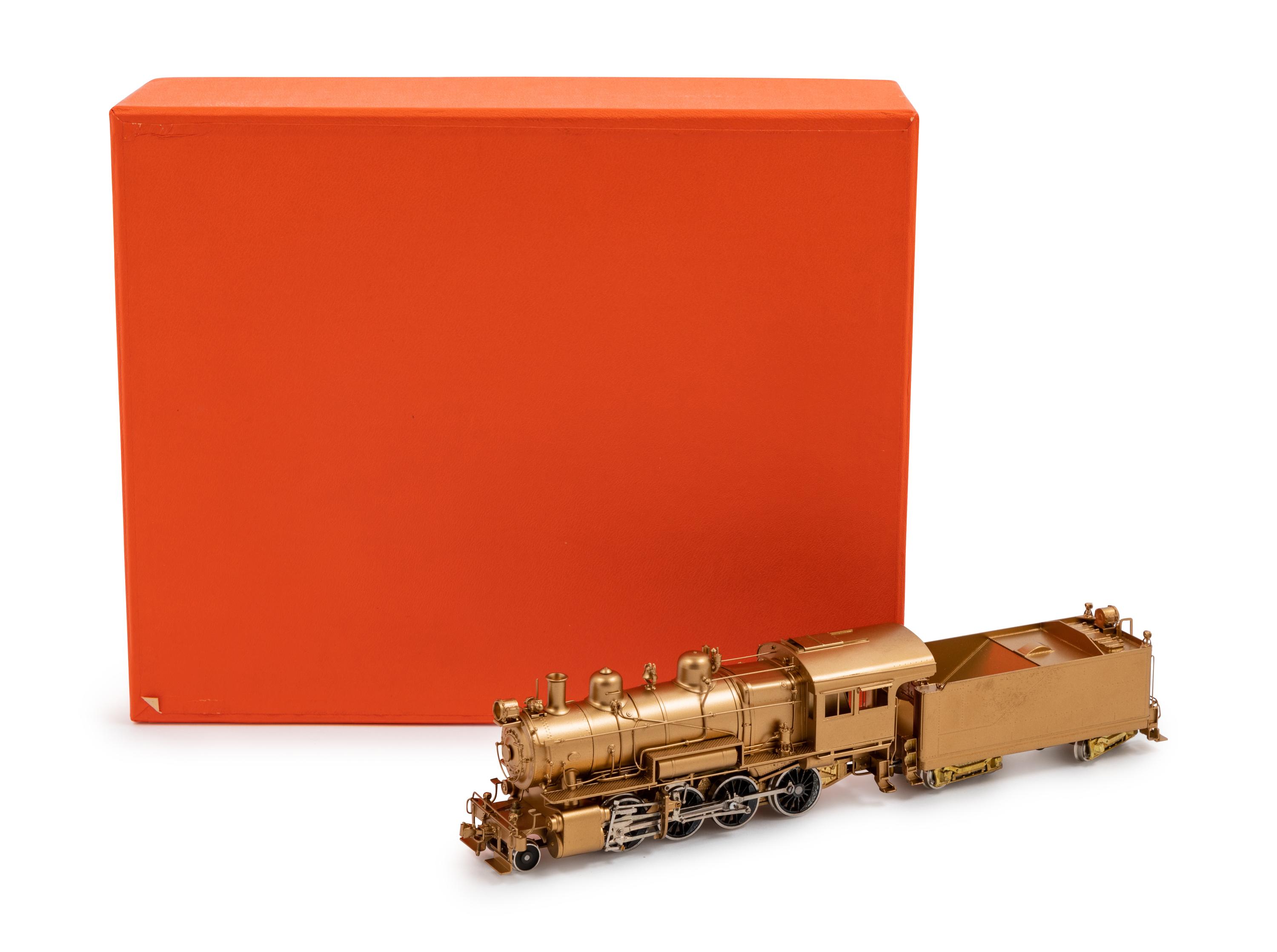 A Factory Boxed Lambeth Associates Brass S-Gauge Pennsylvania Railroad 2-8-0 Locomotive and Tender