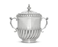 A Charles II Style Britannia Silver Covered Porringer