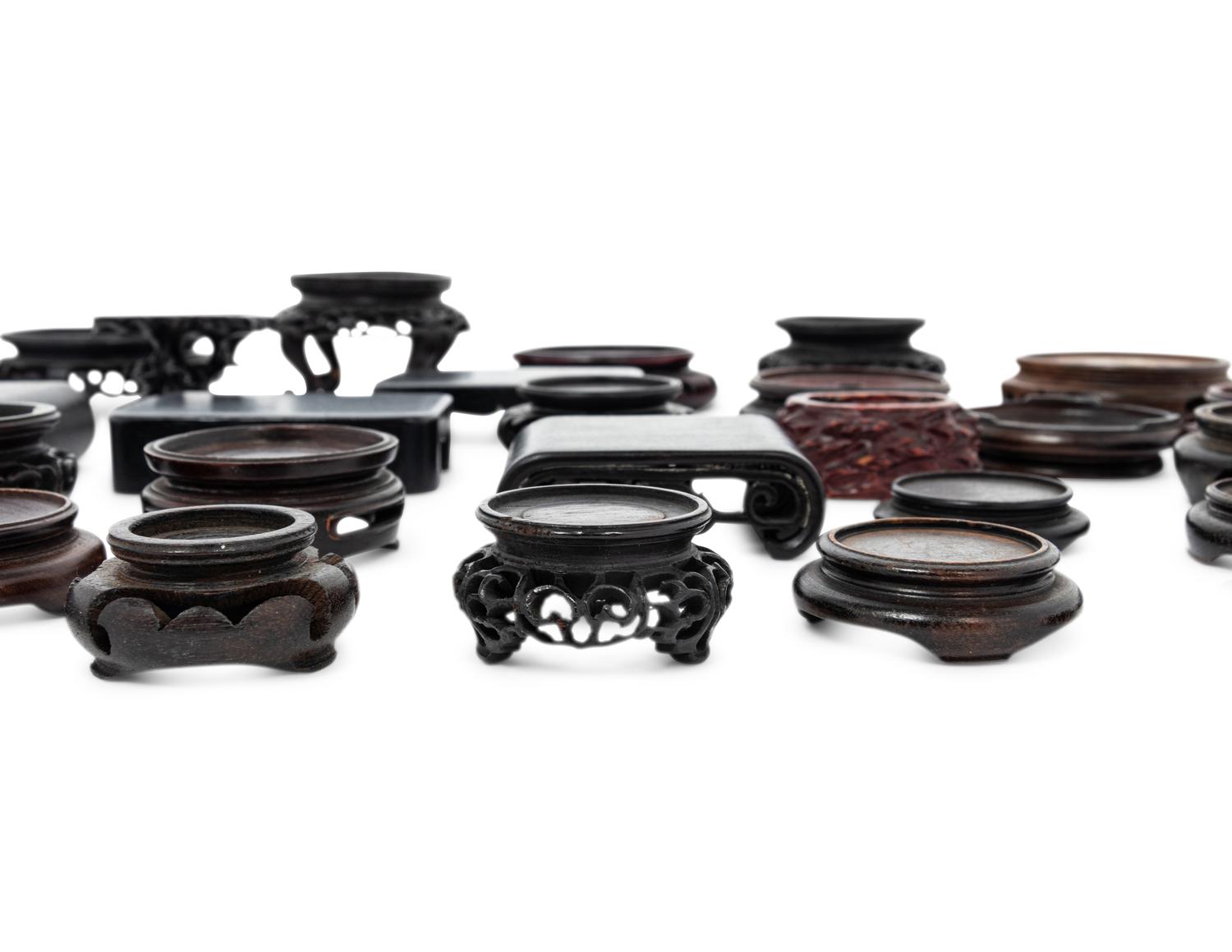 A Box of Chinese Hardwood Stands