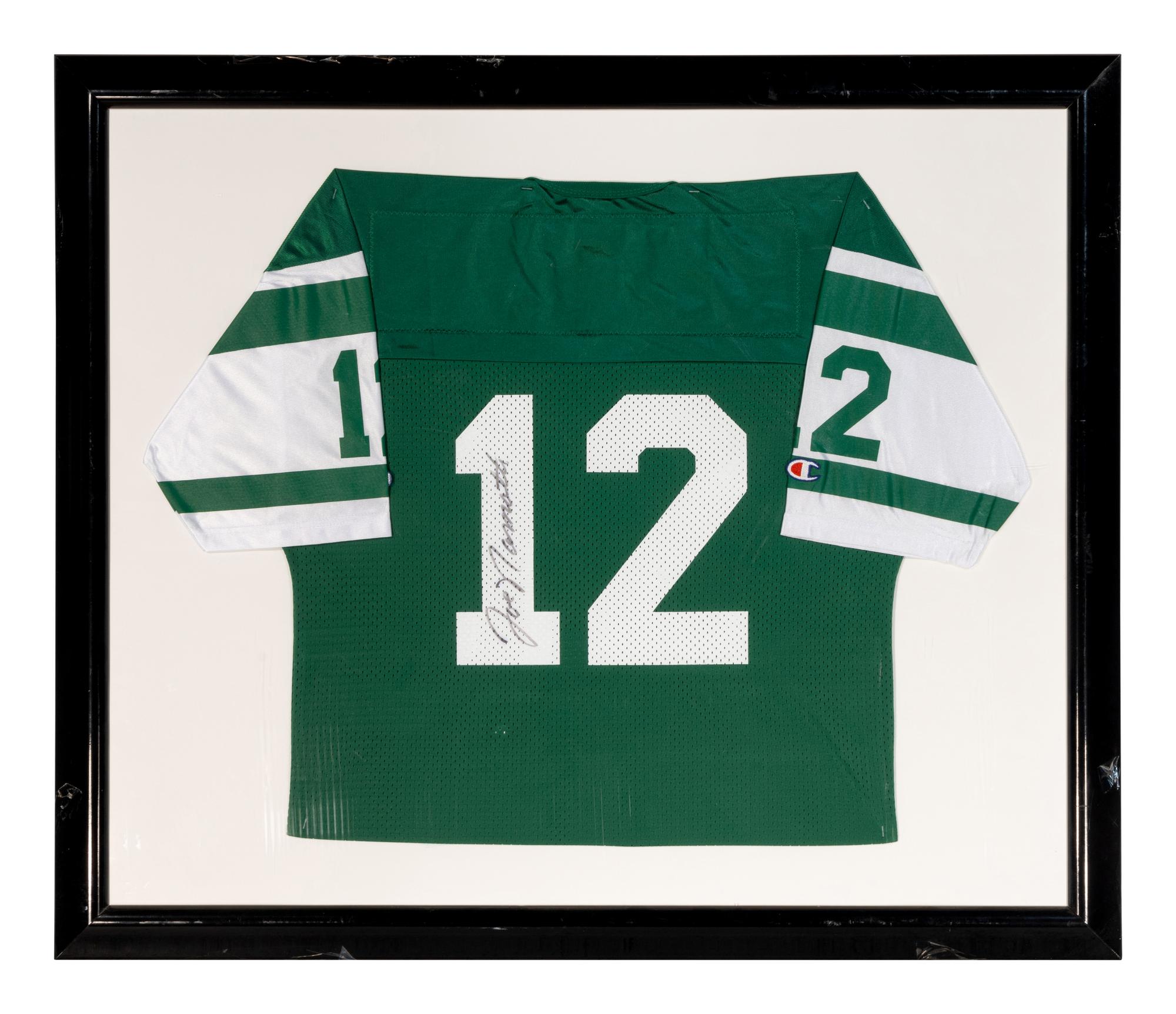 A Joe Namath Signed Autograph New York Jets Jersey Display (Beckett Authentication Services)