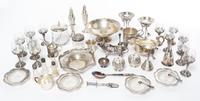 A Collection of Silver and Silver-mounted Articles Height of tallest 6 inches.