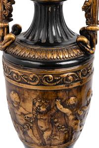 A Pair of Neoclassical Cast Metal Urn-Form Table Lamps