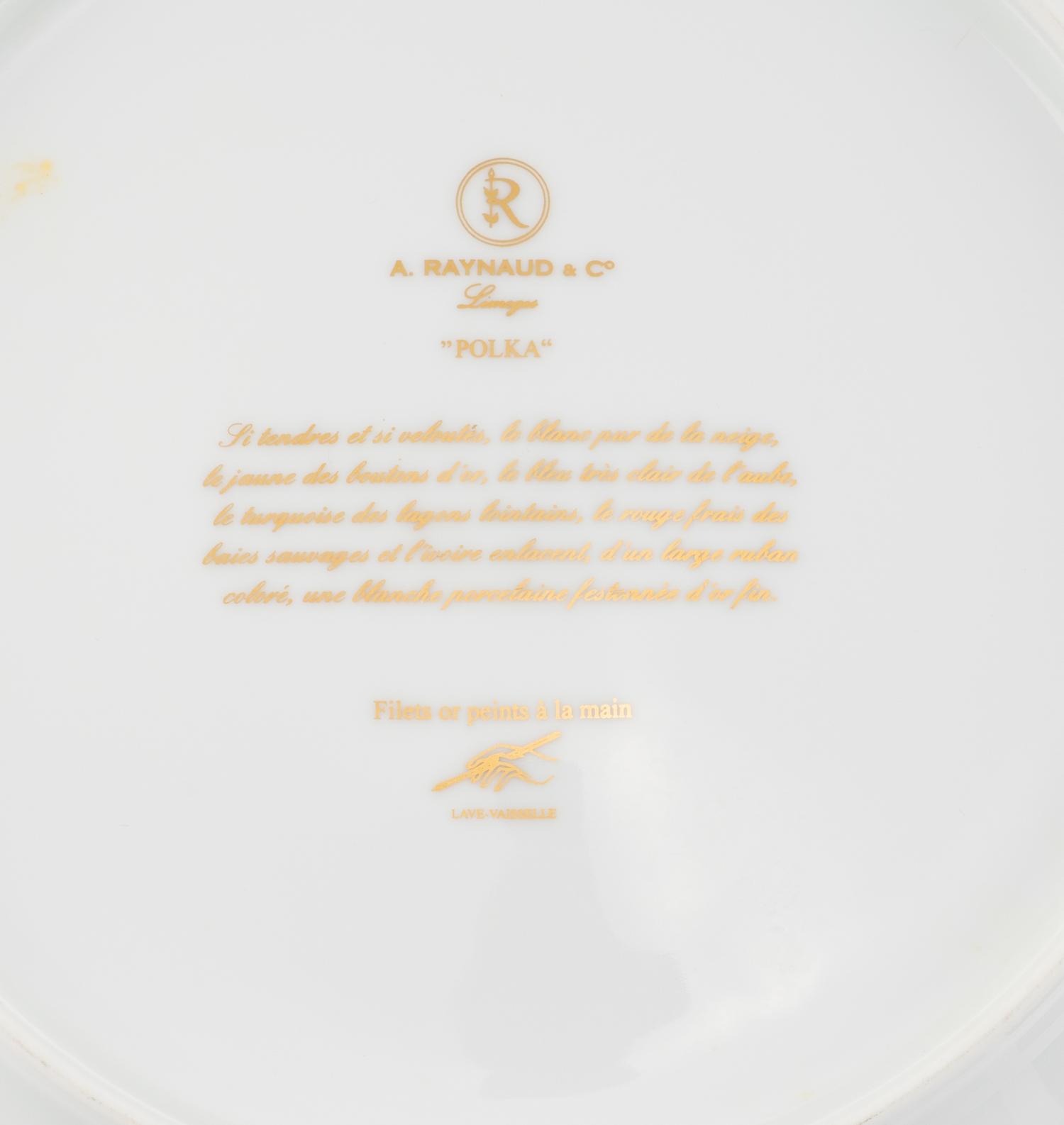 A Set of Twenty Eight A. Raynaud & Co. Limoges Polka Dinner Plates