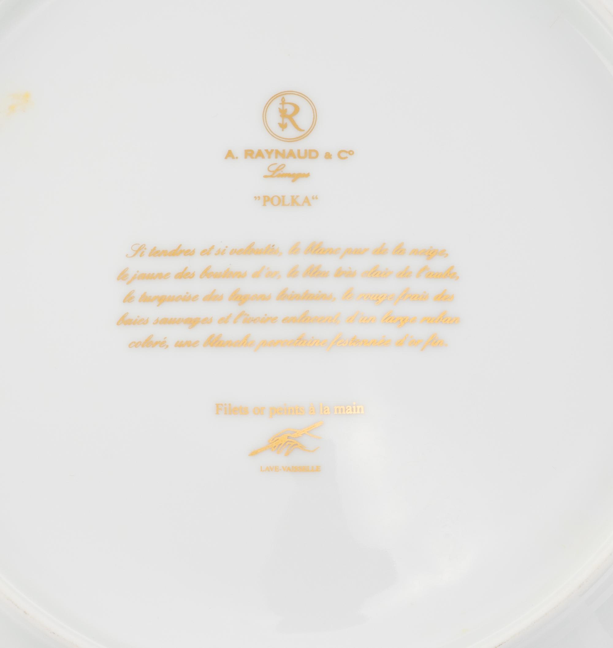 A Set of Twenty Eight A. Raynaud & Co. Limoges Polka Dinner Plates