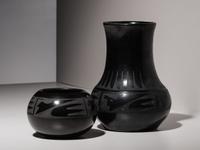 Blackware Pottery Vase and Bowl 1943-1954