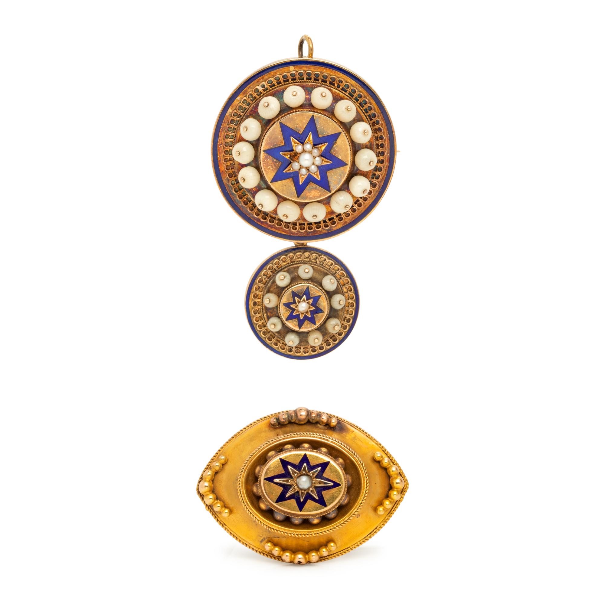 COLLECTION OF ETRUSCAN REVIVAL BROOCHES
