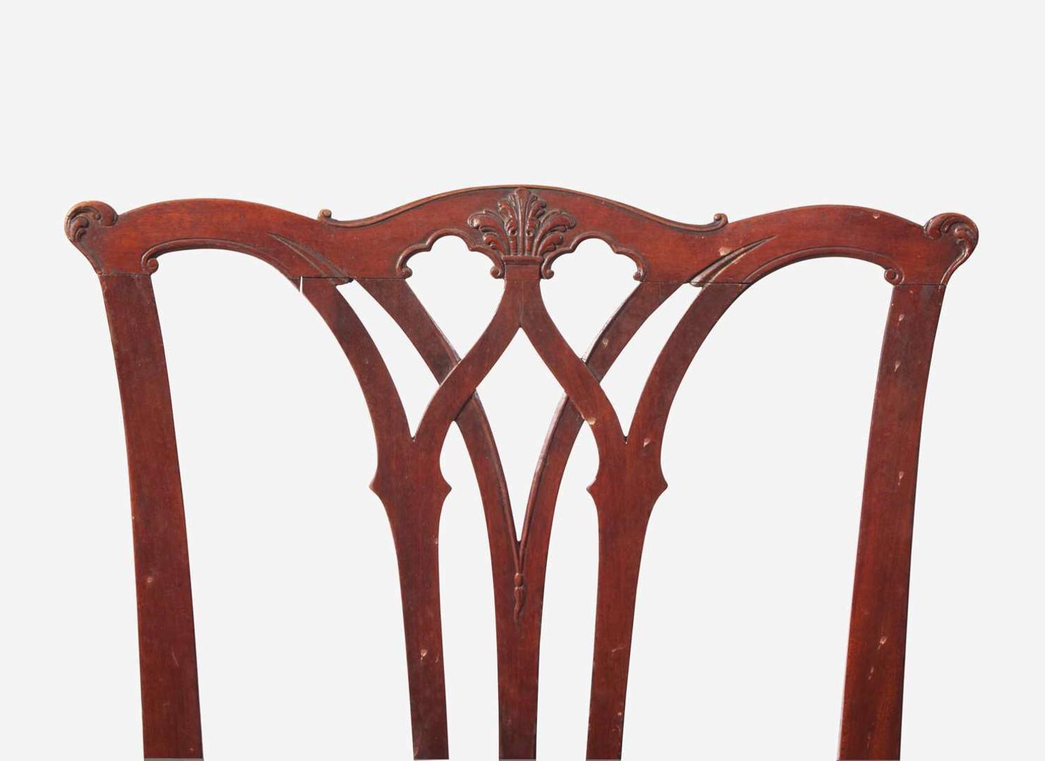 A pair of Chippendale carved mahogany side chairs, Philadelphia, PA, circa 1770