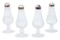 Two Pairs of Waterford Crystal Salt and Peppers Height 6 1/4 inches.