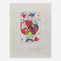 Salvador Dalí (Spanish, 1904-1989) Playing Cards (Ace, King, Queen and Jack of Hearts)