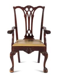 A Chippendale Style Shell Carved Mahogany Armchair