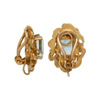 AQUAMARINE AND YELLOW GOLD EARRINGS